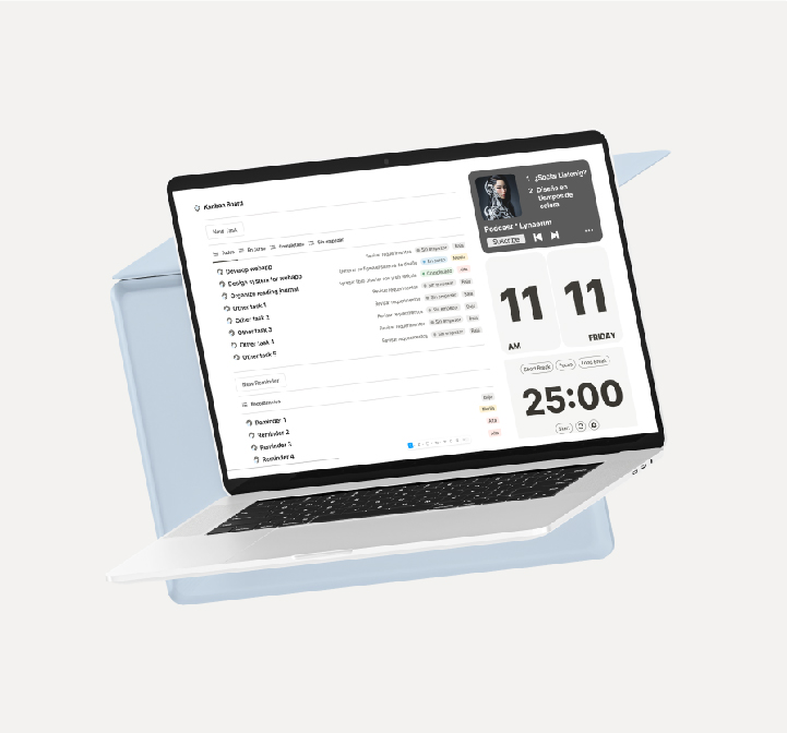 Mockup de pagina pesonalizable en Notion